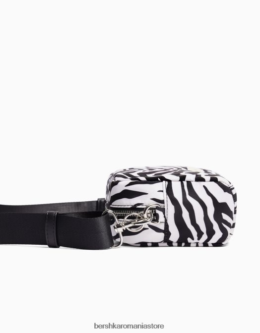 Bershka unisex geantă crossbody cu imprimeu zebră gri Z86D4212 accesorii