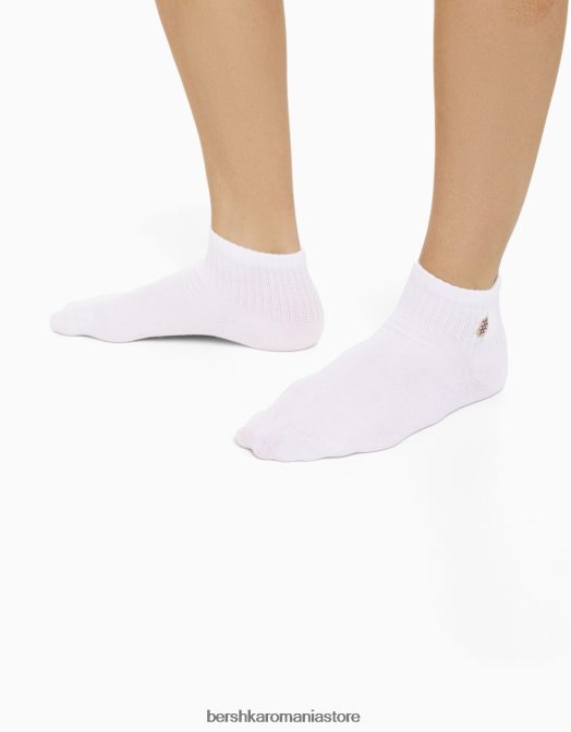 Bershka unisex pachet de 3 perechi de șosete brodate bej Z86D4235 accesorii