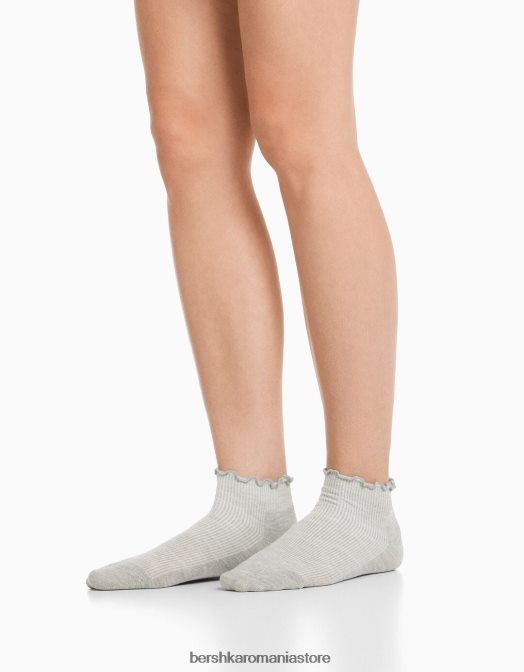 Bershka unisex set de 3 ciorapi la glezna negru Z86D4208 accesorii