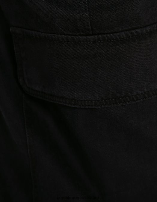 Bershka unisex blugi cargo drepte negru Z86D3991 îmbrăcăminte