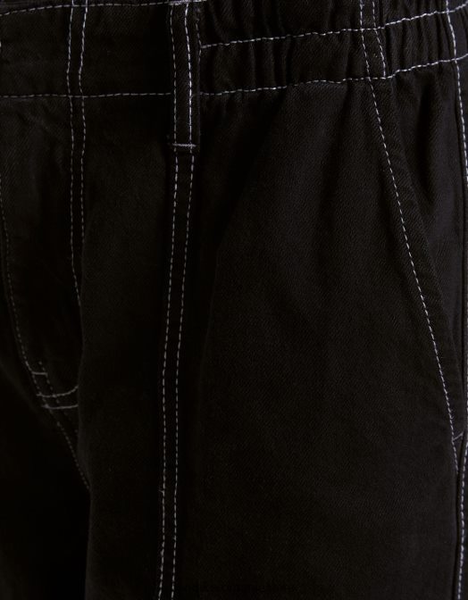 Bershka unisex blugi cargo largi cu buzunare multiple negru Z86D4002 îmbrăcăminte