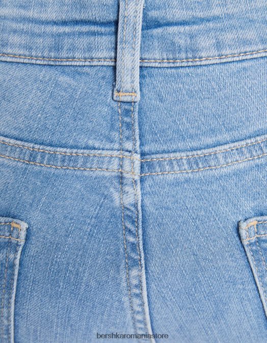 Bershka unisex blugi cizme cu talie joasă albastru deschis Z86D3954 îmbrăcăminte