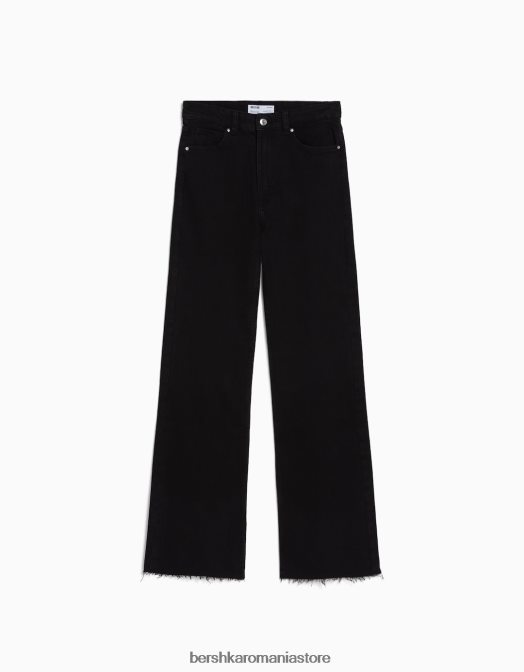 Bershka unisex blugi confort cu aerisire laterală negru Z86D3996 îmbrăcăminte