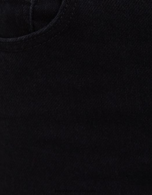 Bershka unisex blugi confort cu aerisire laterală negru Z86D3996 îmbrăcăminte