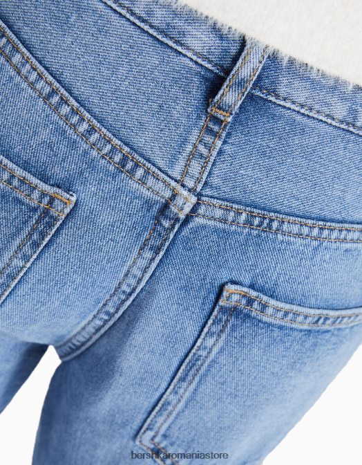Bershka unisex blugi cu picioare largi albastru deschis Z86D3980 îmbrăcăminte