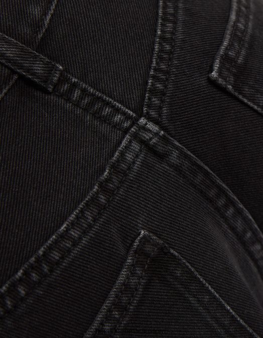 Bershka unisex blugi cu picioare largi negru Z86D3981 îmbrăcăminte