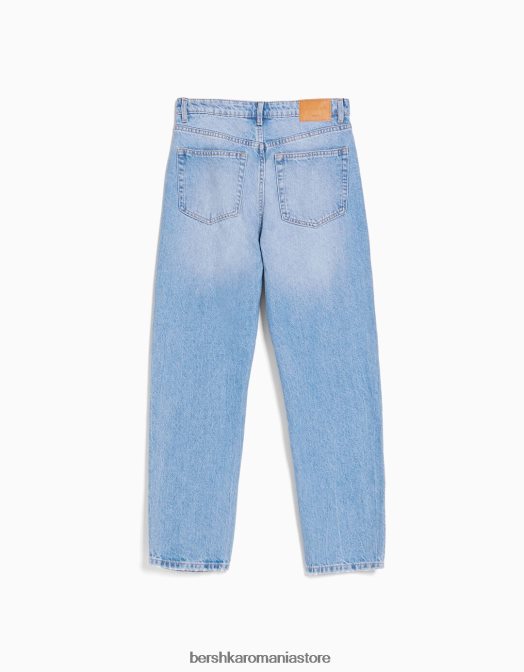 Bershka unisex blugi de mama albastru deschis Z86D3938 îmbrăcăminte