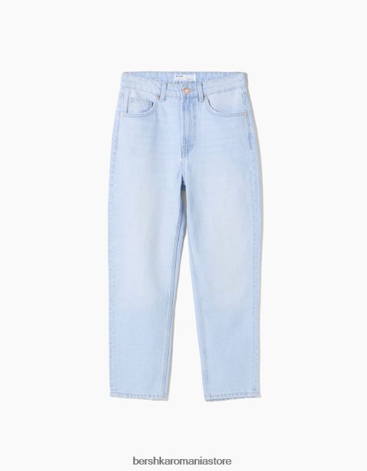 Bershka unisex blugi de mama albastru deschis Z86D3941 îmbrăcăminte