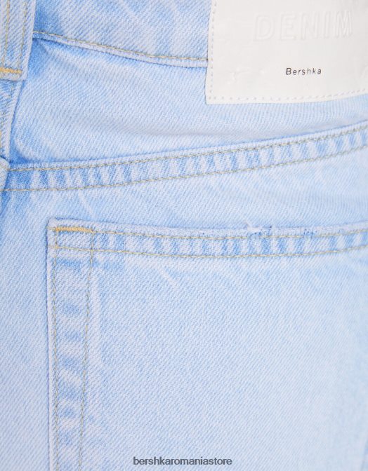 Bershka unisex blugi de mama albastru deschis Z86D3941 îmbrăcăminte