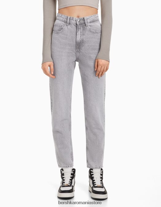 Bershka unisex blugi de mama gri Z86D3937 îmbrăcăminte