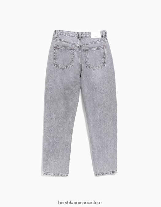 Bershka unisex blugi de mama gri Z86D3937 îmbrăcăminte