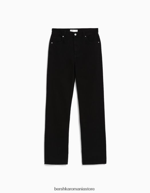 Bershka unisex blugi drepte negru Z86D3946 îmbrăcăminte