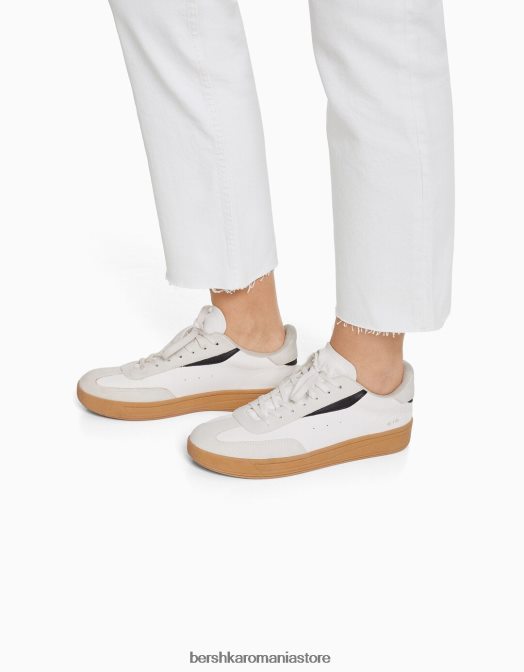 Bershka unisex blugi evazați tăiați alb Z86D3923 îmbrăcăminte