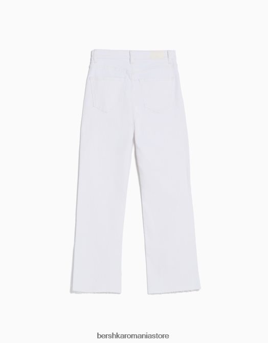 Bershka unisex blugi evazați tăiați alb Z86D3923 îmbrăcăminte
