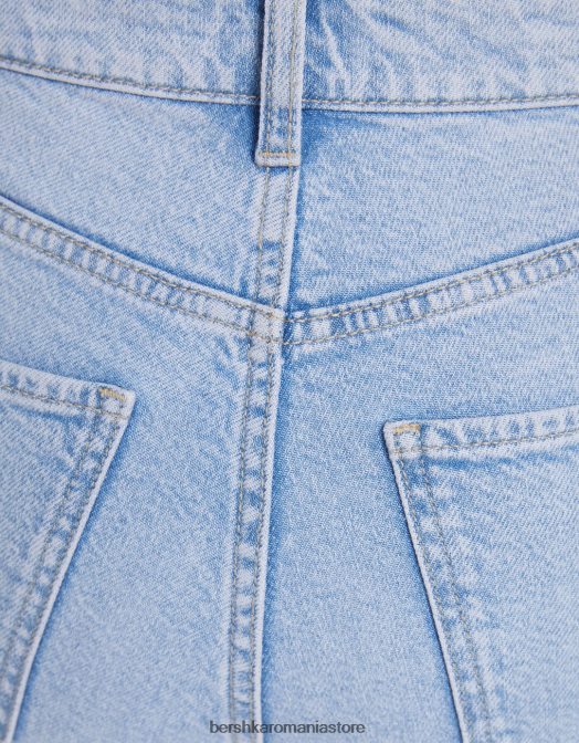 Bershka unisex blugi evazați tăiați albastru deschis Z86D3922 îmbrăcăminte