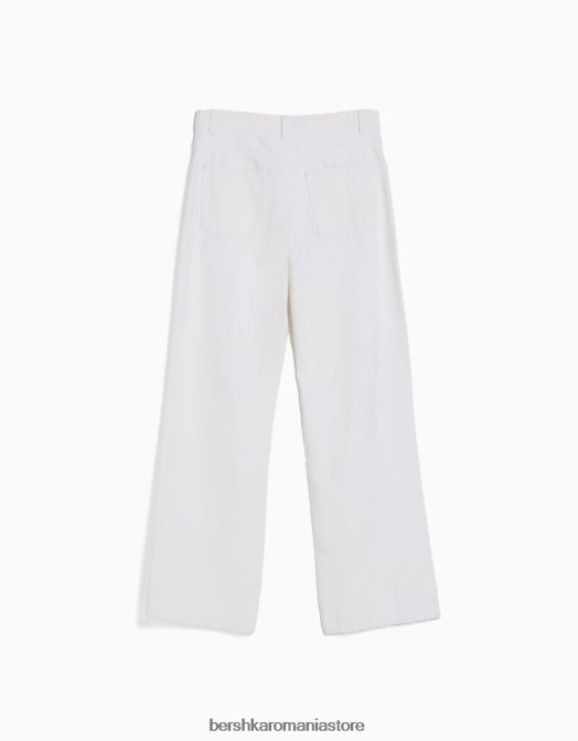 Bershka unisex blugi rupti cu picioare largi din anii \'90 alb Z86D3955 îmbrăcăminte