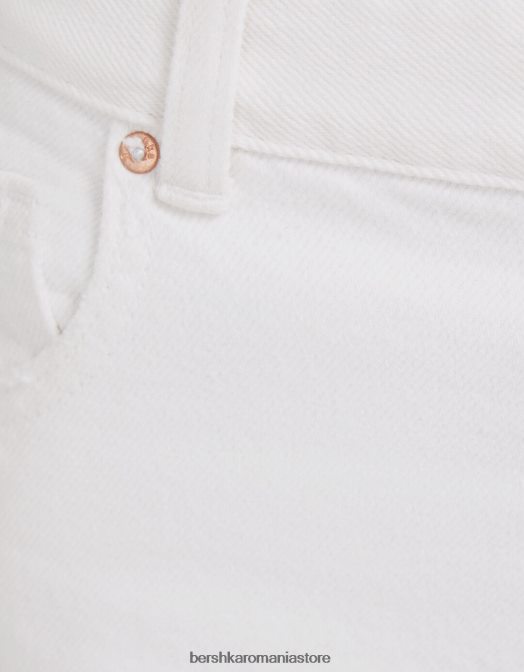 Bershka unisex blugi rupti cu picioare largi din anii \'90 alb Z86D3955 îmbrăcăminte