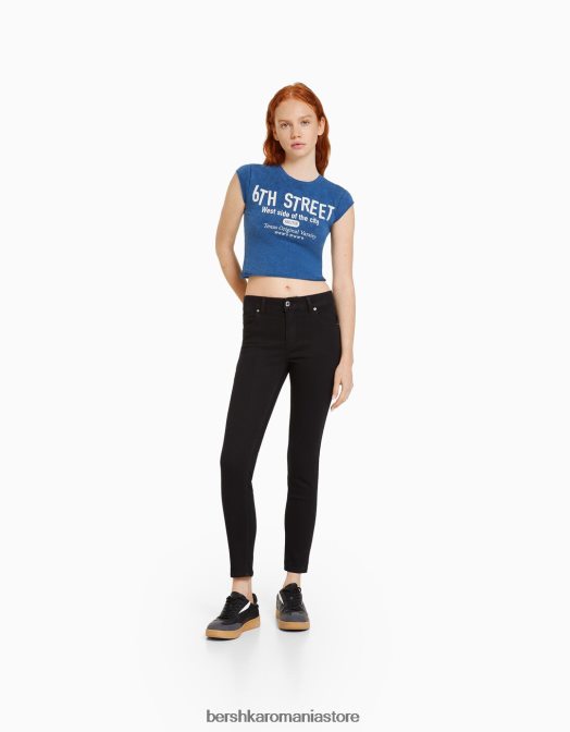 Bershka unisex blugi skinny push-up negru Z86D3972 îmbrăcăminte
