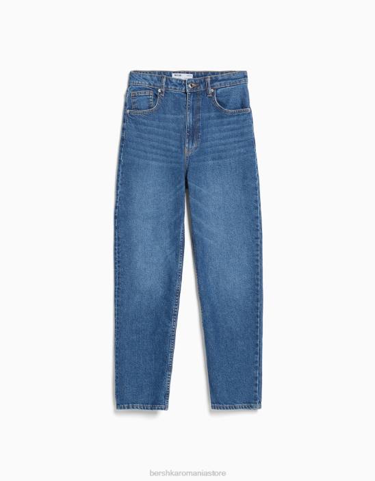 Z86D3918 unisex albastru blugi mom slim comfort fit Bershka îmbrăcăminte