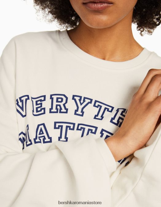 Bershka unisex hanorac oversize imprimat cremă Z86D4118 îmbrăcăminte