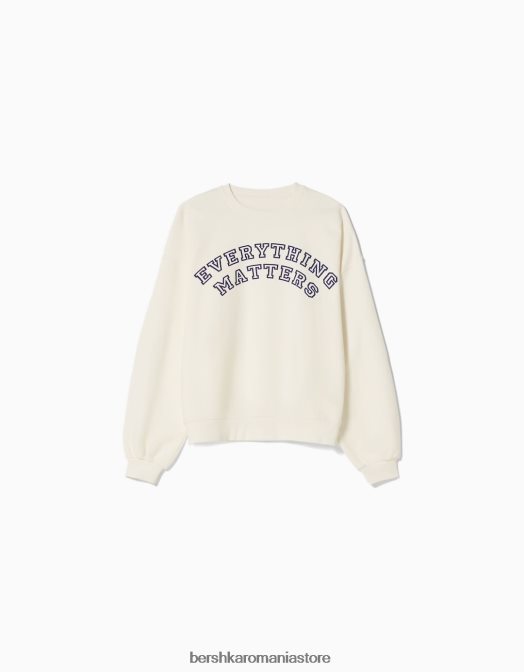 Bershka unisex hanorac oversize imprimat cremă Z86D4118 îmbrăcăminte