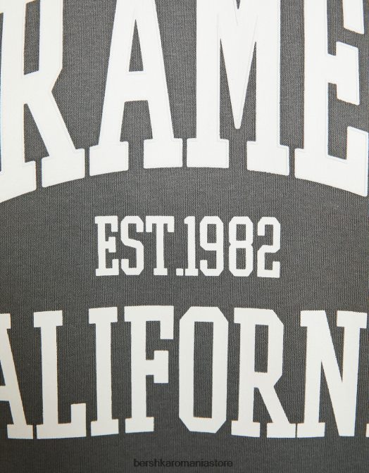 Bershka unisex hanorac oversize imprimat gri Z86D4138 îmbrăcăminte