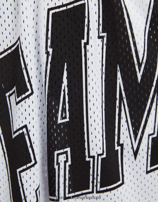 Bershka unisex bermudă din plasă cu imprimeu alb Z86D4004 îmbrăcăminte