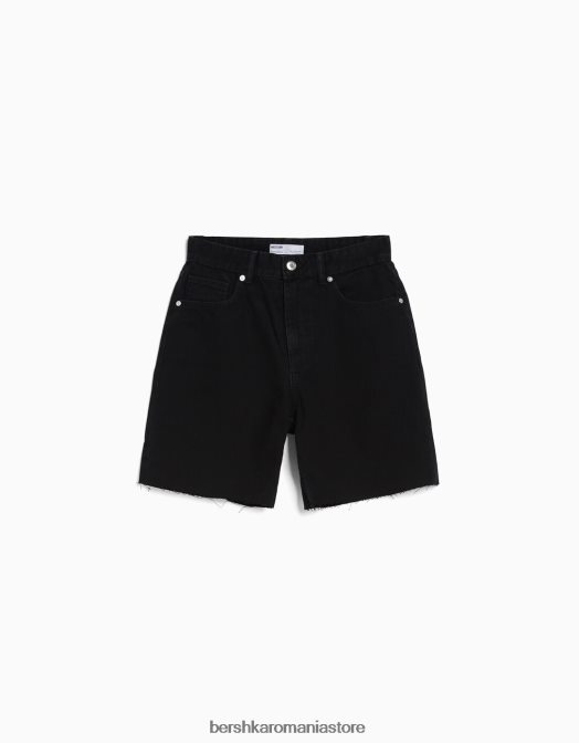 Bershka unisex bermude vintage din denim negru Z86D4022 îmbrăcăminte
