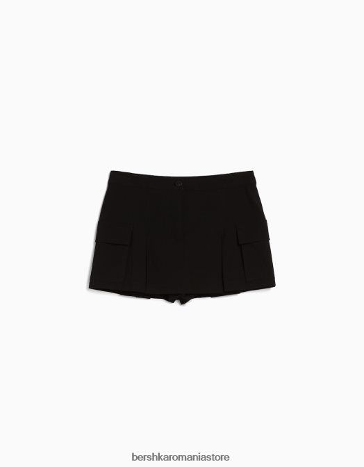 Bershka unisex fustă cargo croită cu buzunare negru Z86D4038 îmbrăcăminte