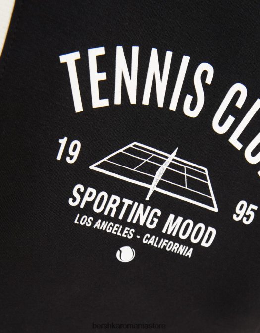 Bershka unisex fustă de pluș imprimată negru Z86D4056 îmbrăcăminte