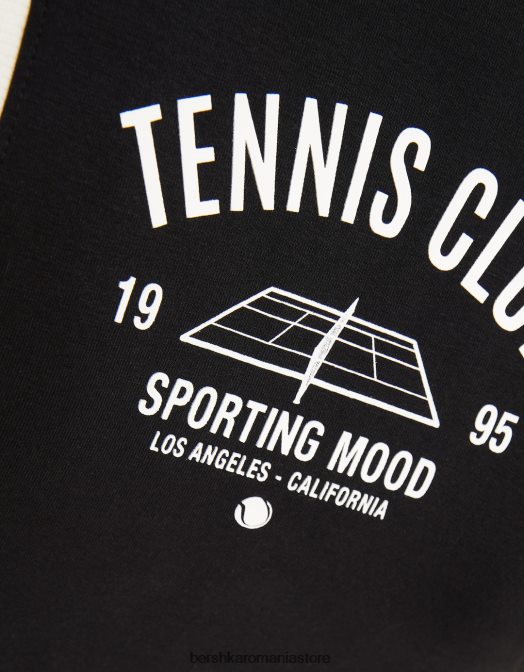 Bershka unisex fustă de pluș imprimată negru Z86D4058 îmbrăcăminte