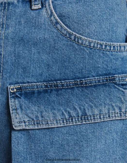 Bershka unisex pantaloni scurți cargo din denim albastru deschis Z86D4006 îmbrăcăminte