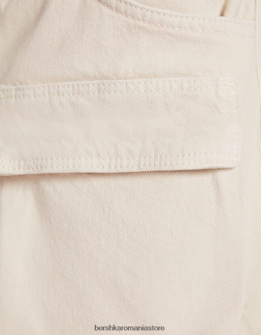 Bershka unisex pantaloni scurți cargo din denim aproape alb Z86D4008 îmbrăcăminte