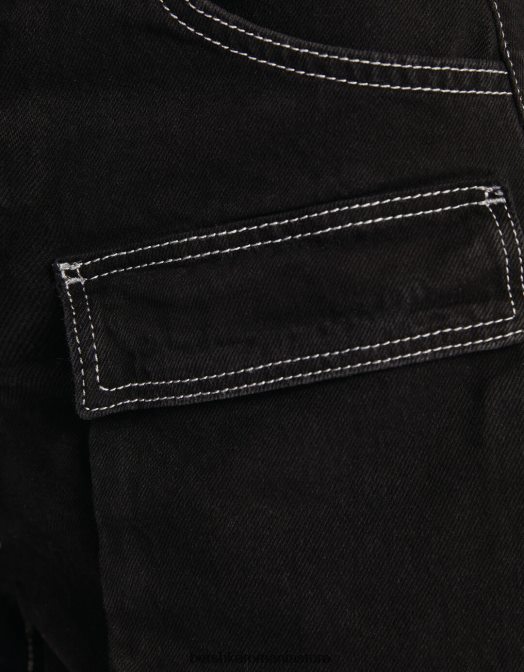 Bershka unisex pantaloni scurți cargo din denim negru Z86D4007 îmbrăcăminte