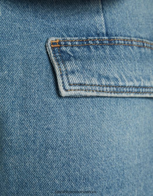 Bershka unisex pantaloni scurți cargo din denim spălat albastru Z86D4009 îmbrăcăminte