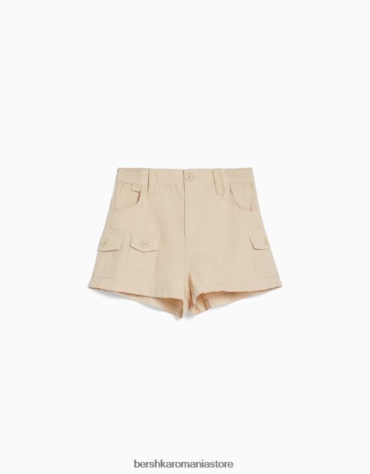 Bershka unisex pantaloni scurți din bumbac multi-cargo nisip Z86D4039 îmbrăcăminte