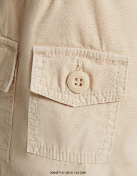 Bershka unisex pantaloni scurți din bumbac multi-cargo nisip Z86D4039 îmbrăcăminte