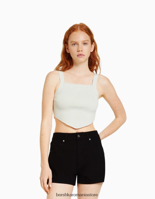 Bershka unisex pantaloni scurți din denim mom fit negru Z86D4020 îmbrăcăminte