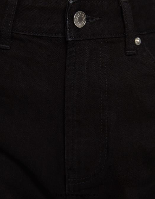 Bershka unisex pantaloni scurți din denim mom fit negru Z86D4020 îmbrăcăminte