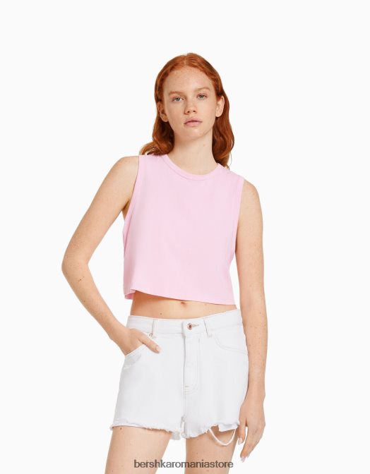 Bershka unisex pantaloni scurți din denim vintage alb Z86D4054 îmbrăcăminte