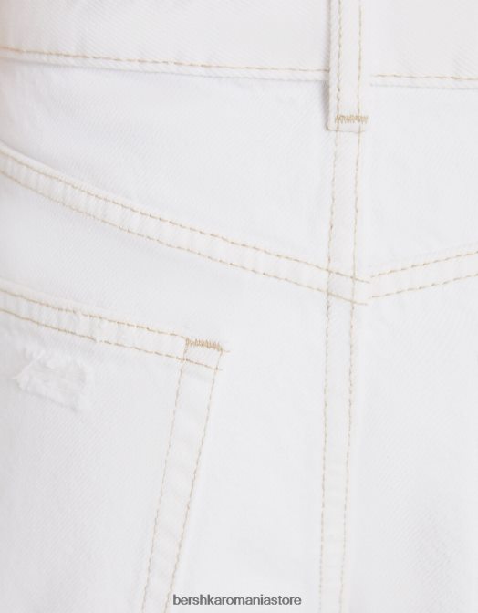 Bershka unisex pantaloni scurți din denim vintage alb Z86D4054 îmbrăcăminte