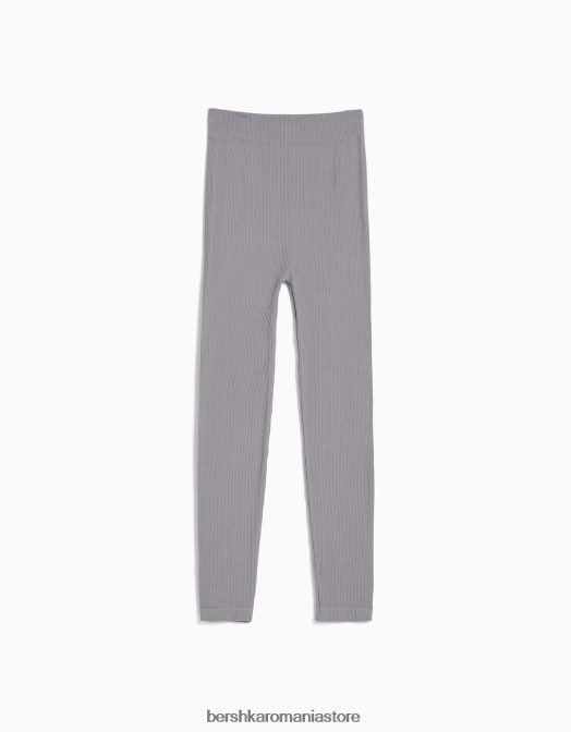 Bershka unisex jambiere cu coaste fără cusături gri Z86D3905 îmbrăcăminte