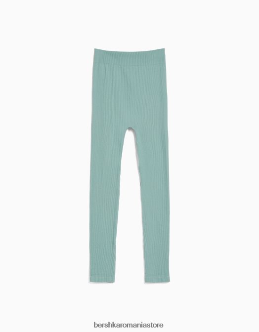 Bershka unisex jambiere cu coaste fără cusături verde Z86D3904 îmbrăcăminte