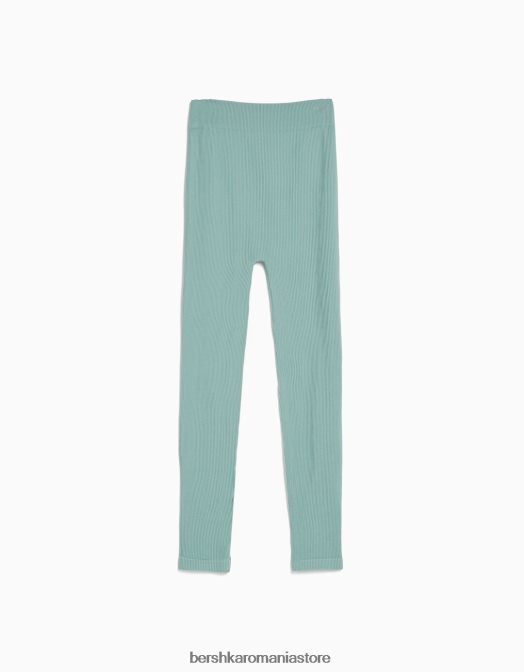 Bershka unisex jambiere cu coaste fără cusături verde Z86D3904 îmbrăcăminte
