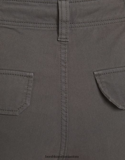 Bershka unisex pantaloni cargo ajustabili cu buzunare multiple gri inchis Z86D3874 îmbrăcăminte