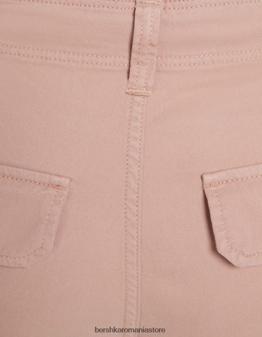 Bershka unisex pantaloni cargo ajustabili cu buzunare multiple roz Z86D3873 îmbrăcăminte