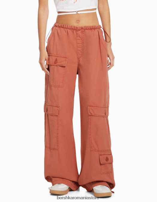 Bershka unisex pantaloni cargo parașuta roz Z86D3900 îmbrăcăminte