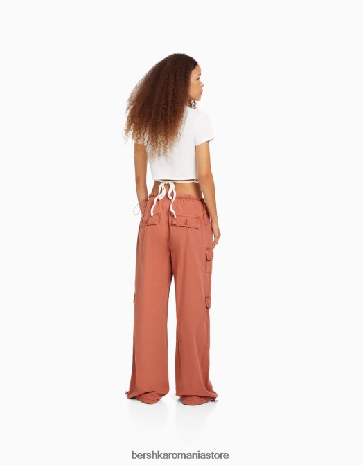 Bershka unisex pantaloni cargo parașuta roz Z86D3900 îmbrăcăminte