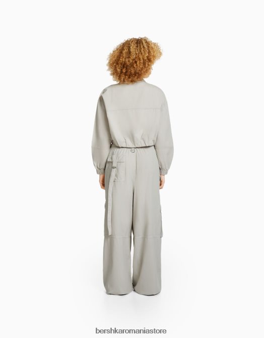 Bershka unisex pantaloni cargo rustic de caracatiță gri Z86D3888 îmbrăcăminte