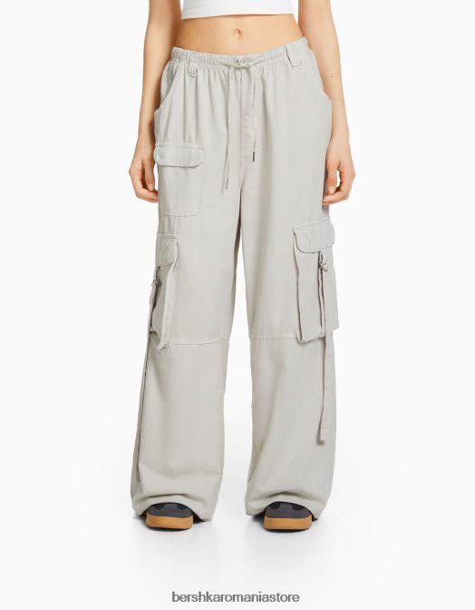 Bershka unisex pantaloni cargo rustic de caracatiță gri Z86D3888 îmbrăcăminte